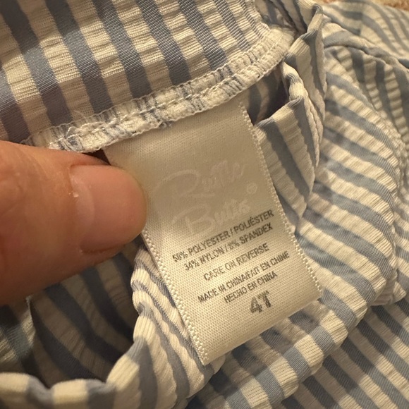 Ruffle Butts Blue Seersucker 2pc - Picture 4 of 4